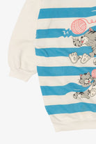 Vintage Striped Cats Playing With Yarn Front/Back Sweatshirt (1980s)