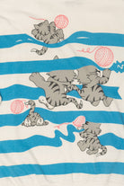 Vintage Striped Cats Playing With Yarn Front/Back Sweatshirt (1980s)