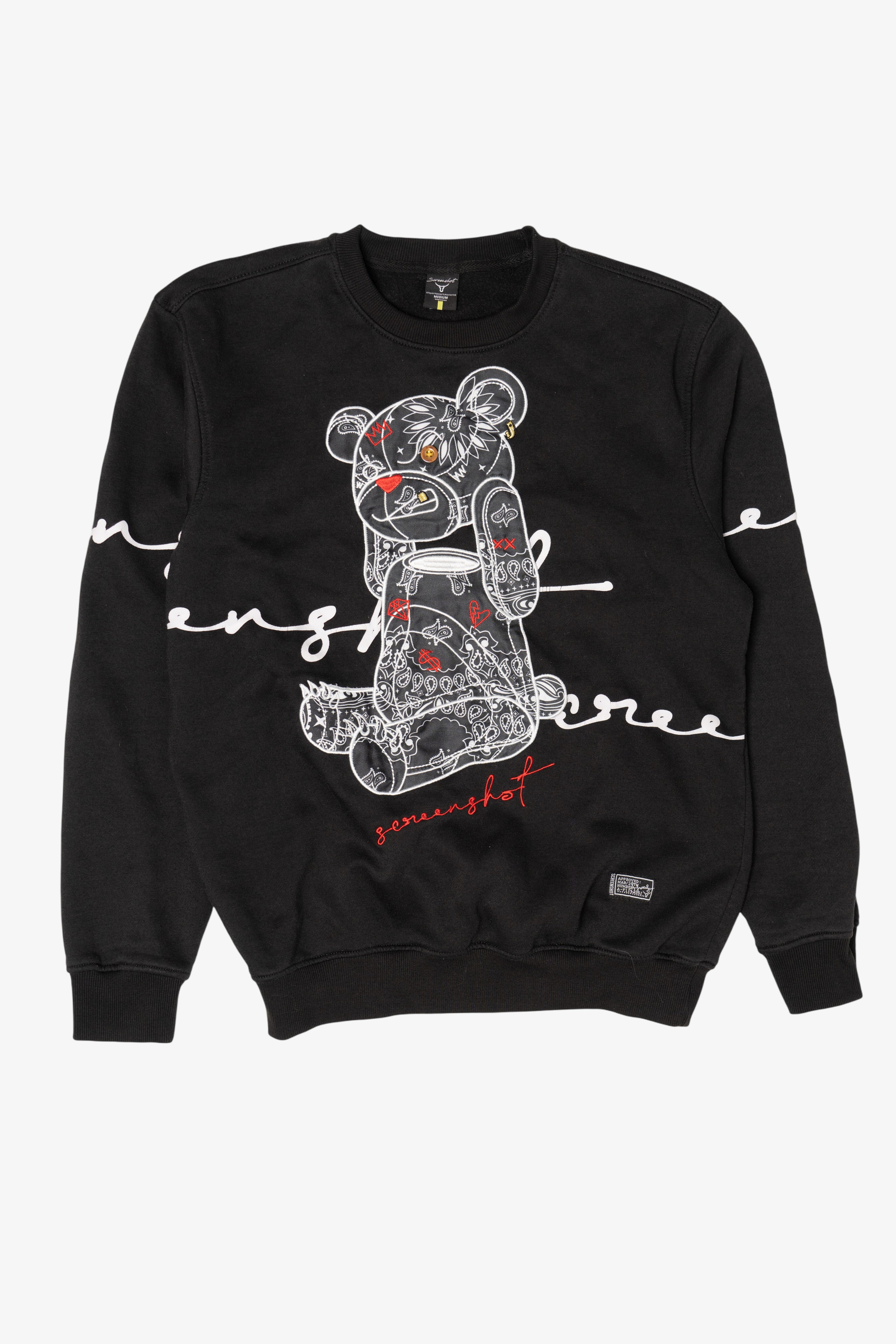 Black Screenshot Teddy Bear Sweatshirt (2020s)