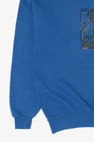 Vintage Blue Butterfly On Flowers Collared Sweatshirt (1990s)