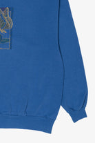 Vintage Blue Butterfly On Flowers Collared Sweatshirt (1990s)