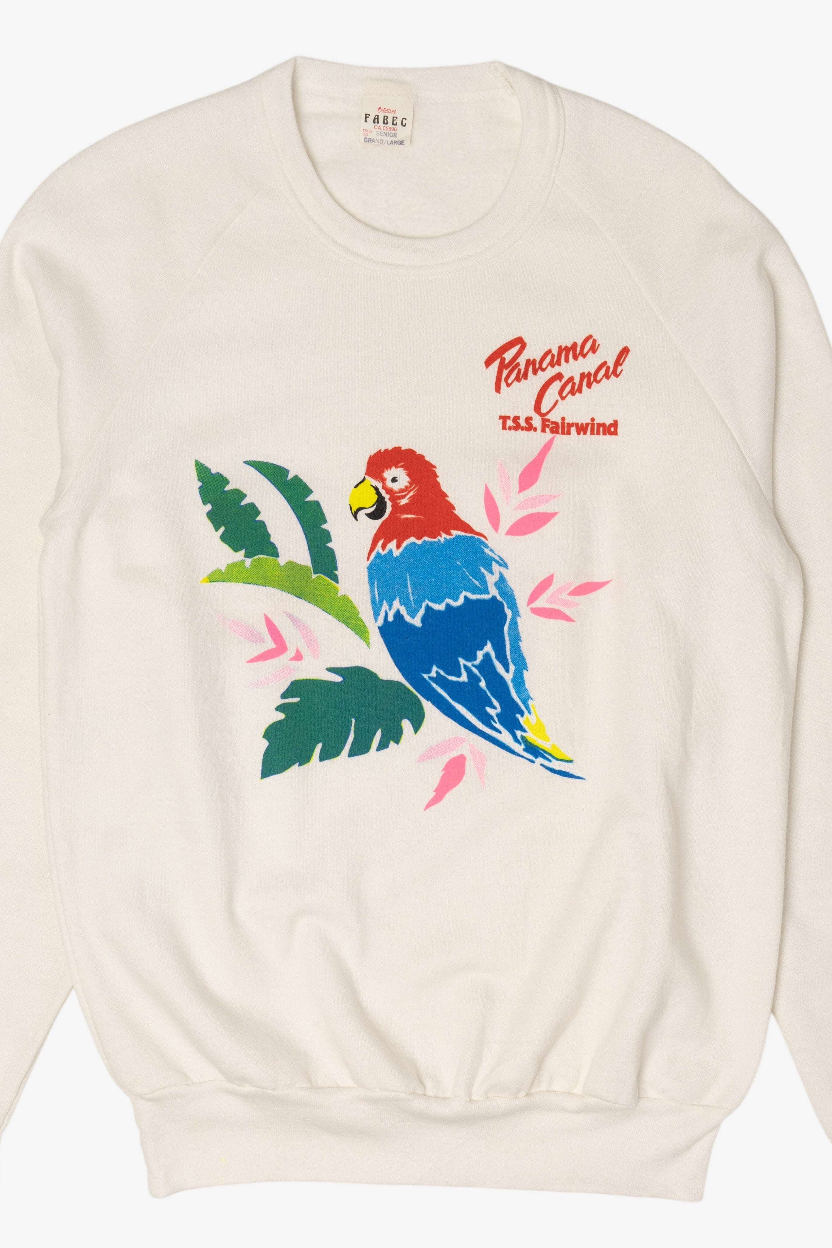 Vintage Panama Canal T.S.S Fairwind Parrot Raglan Sweatshirt (1990s)