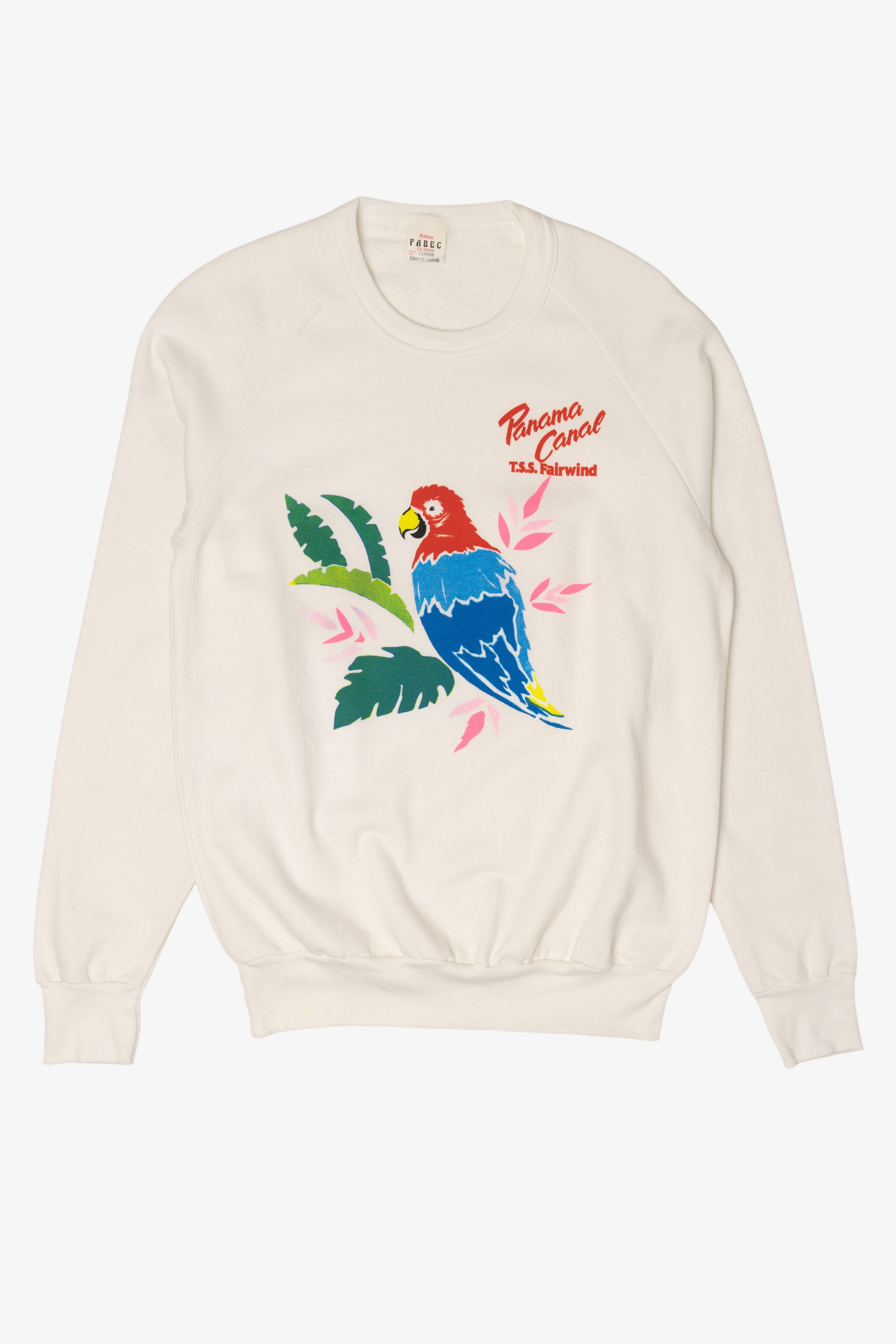 Vintage Panama Canal T.S.S Fairwind Parrot Raglan Sweatshirt (1990s)