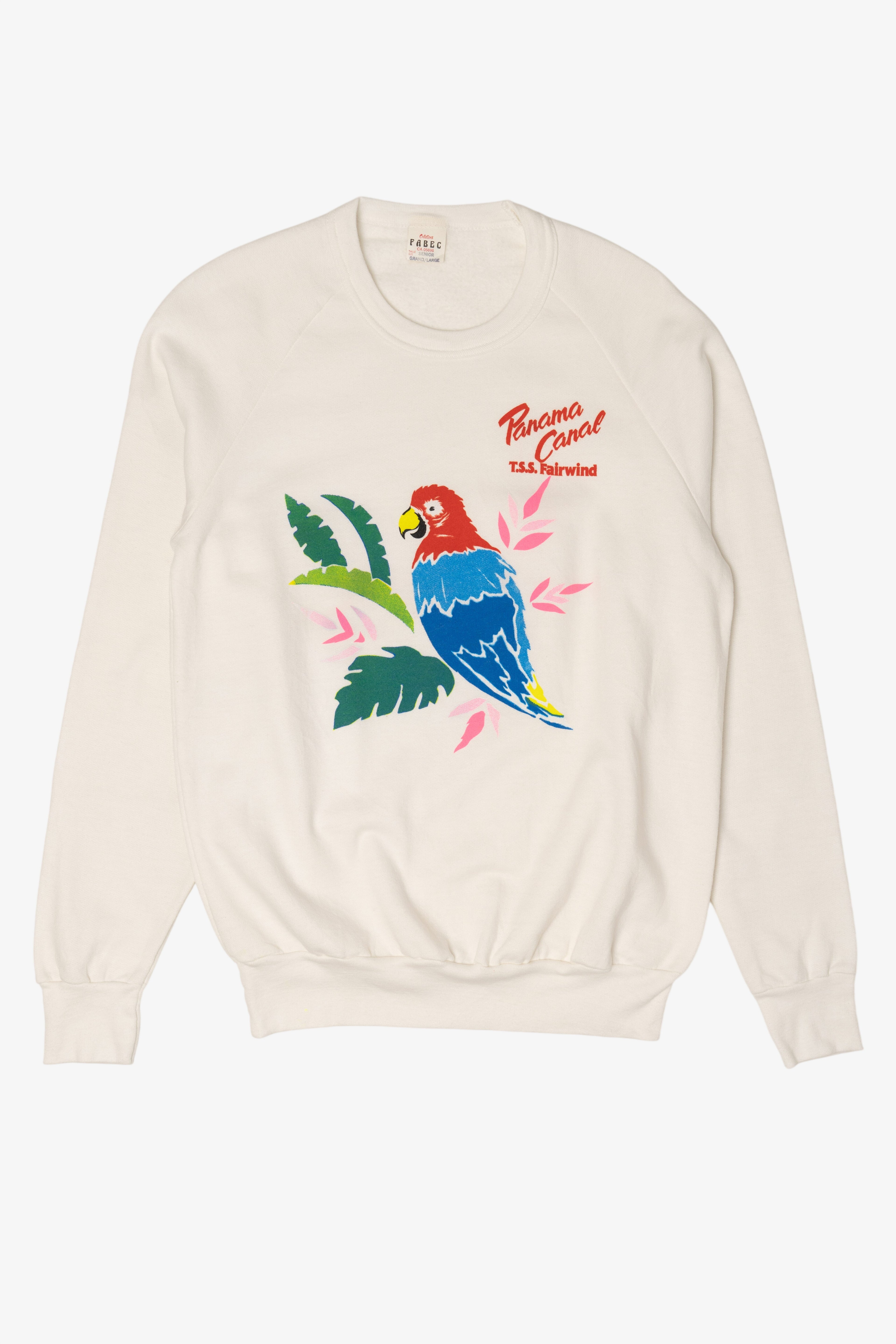Vintage Panama Canal T.S.S Fairwind Parrot Raglan Sweatshirt (1990s)