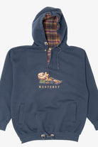 Vintage Embroidered Otter "Monterey" Plaid Lined Hooded Sweatshirt (1990s)