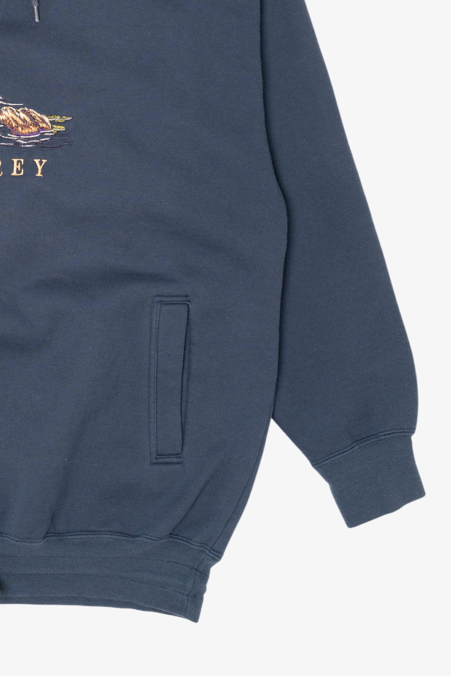 Vintage Embroidered Otter "Monterey" Plaid Lined Hooded Sweatshirt (1990s)