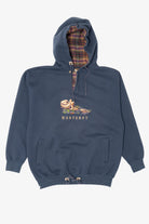 Vintage Embroidered Otter "Monterey" Plaid Lined Hooded Sweatshirt (1990s)