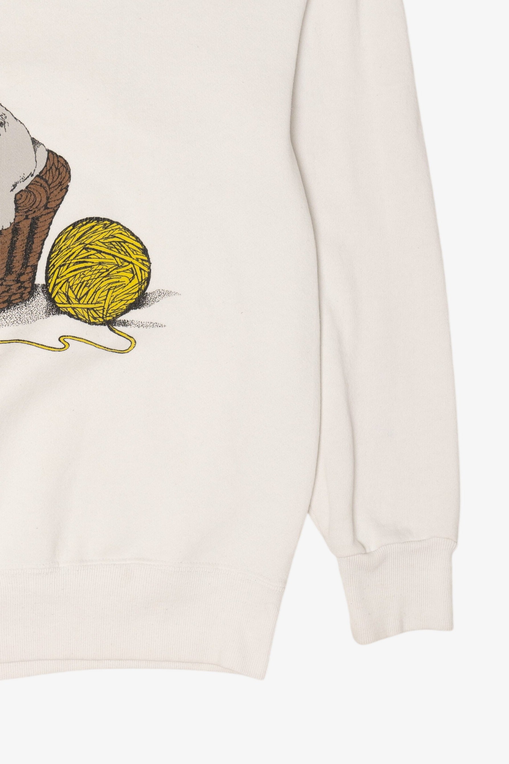 Vintage White Three Kittens In A Basket Sweatshirt (1980s)
