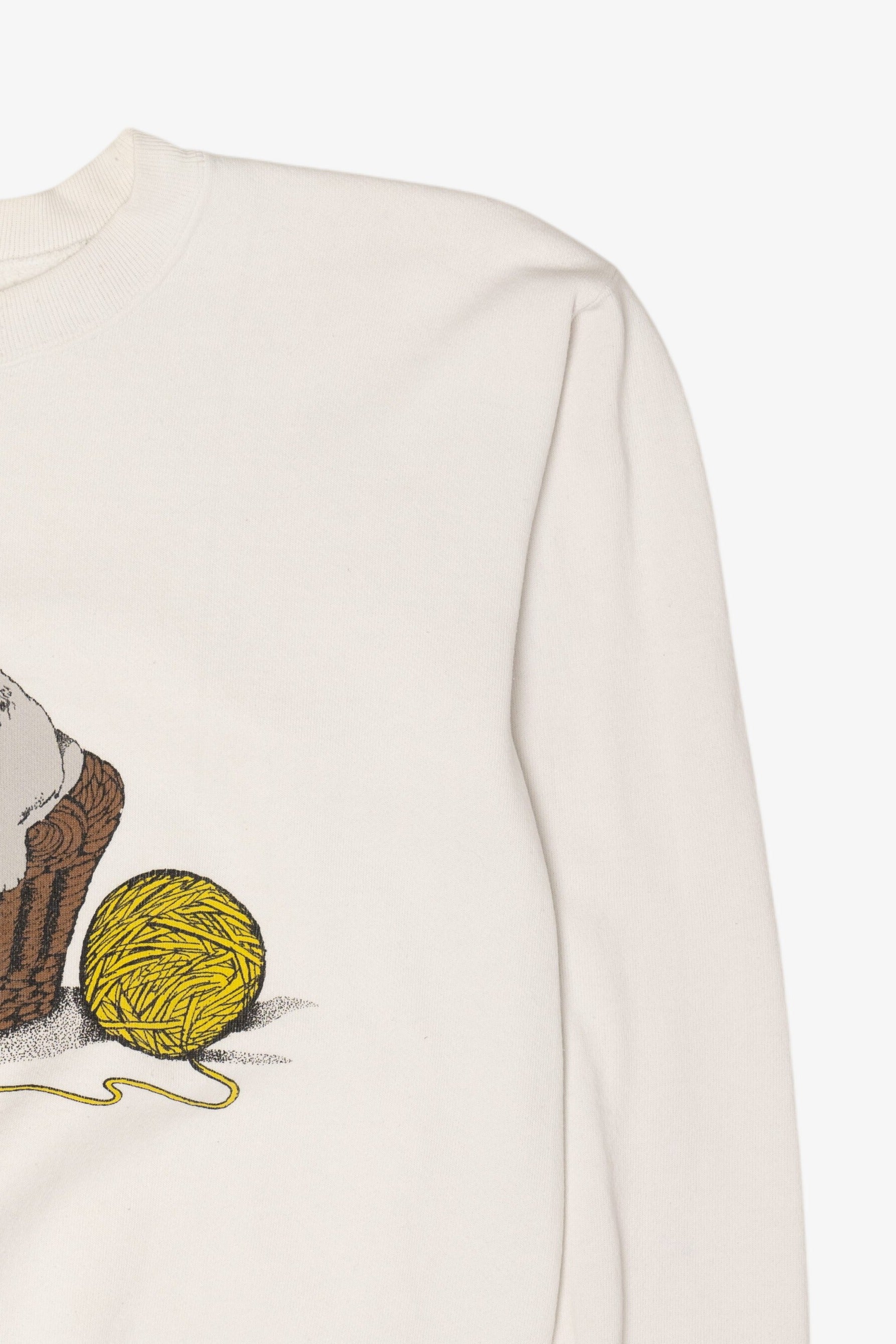 Vintage White Three Kittens In A Basket Sweatshirt (1980s)