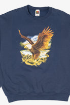 Vintage Navy Blue Bald Eagle Sweatshirt (1990s)