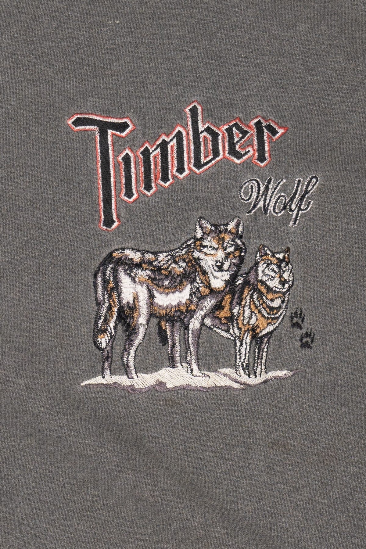 Vintage Embroidered Timber Wolves Sweatshirt (1990s)