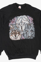 Vintage Three Wolves Raglan Sweatshirt (1990s)