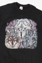 Vintage Three Wolves Raglan Sweatshirt (1990s)