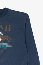 Vintage Navy Blue Utah Wolves Under Moon Sweatshirt (1990s)