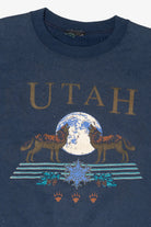 Vintage Navy Blue Utah Wolves Under Moon Sweatshirt (1990s)