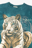 Vintage Teal Tie Dye White Tiger Cape May County Park Zoo Sweatshirt (1990s)