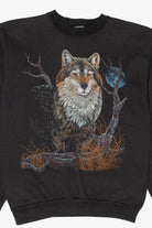 Vintage Black Tultex Wolf Sweatshirt (1990s)