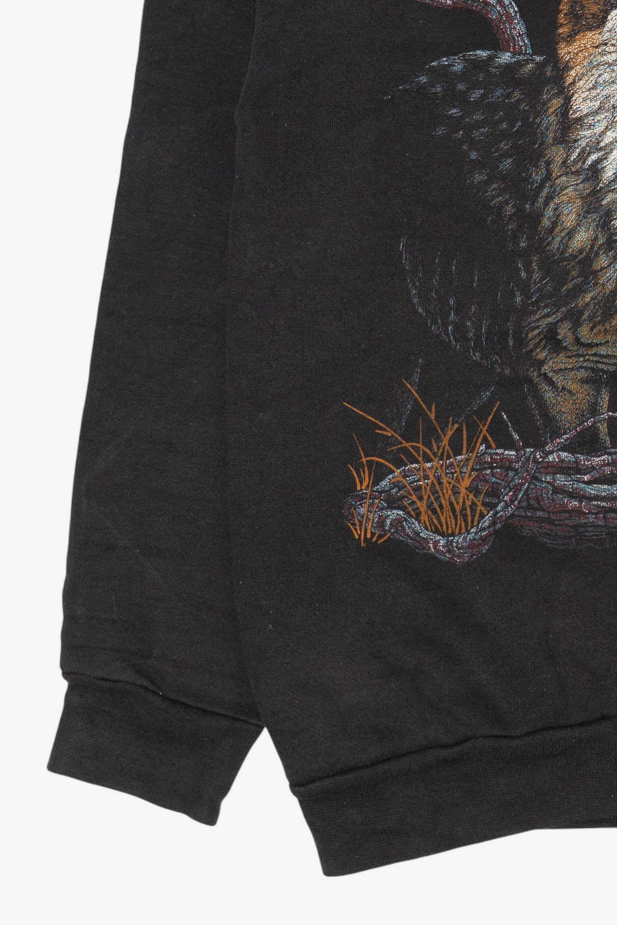 Vintage Black Tultex Wolf Sweatshirt (1990s)