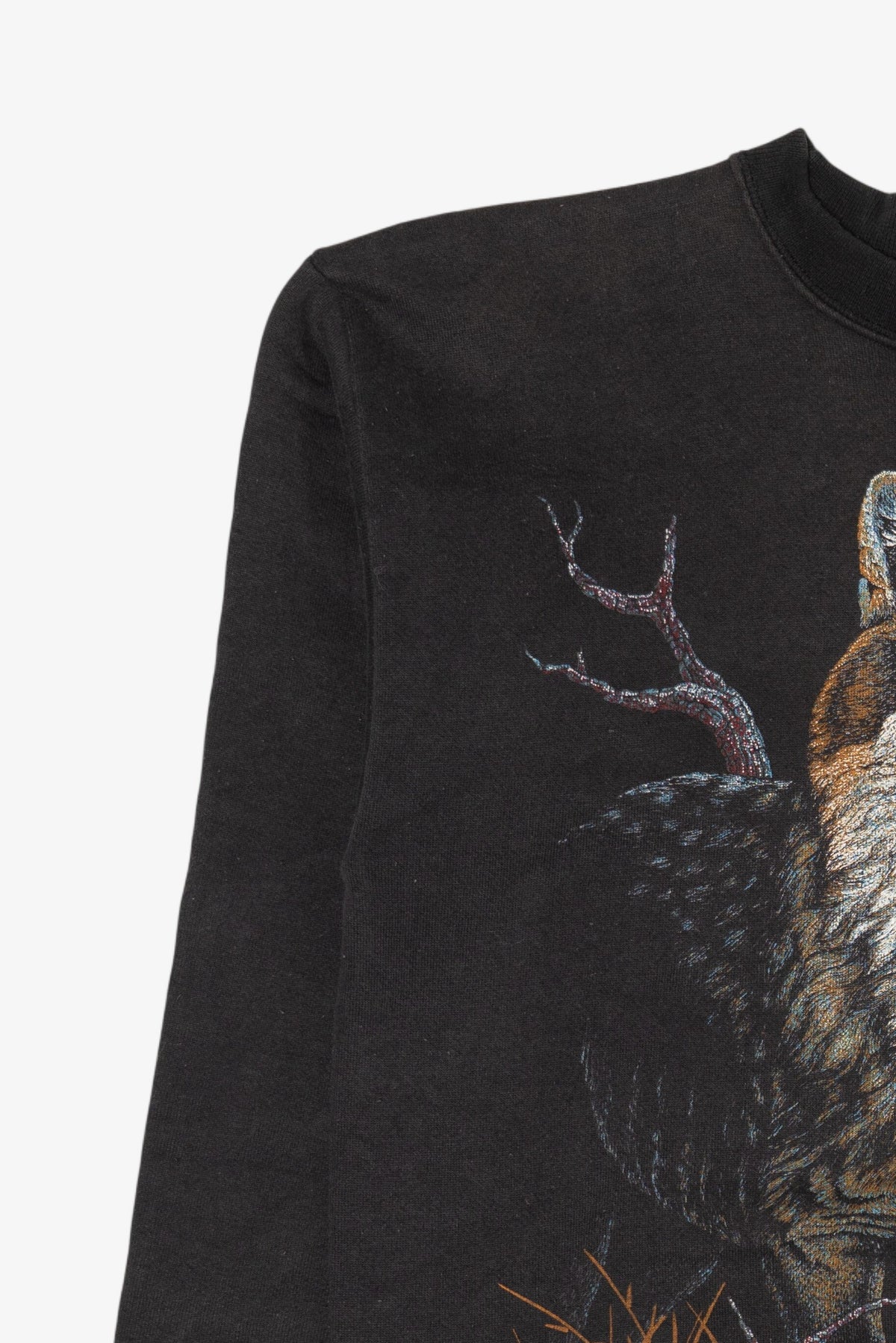 Vintage Black Tultex Wolf Sweatshirt (1990s)