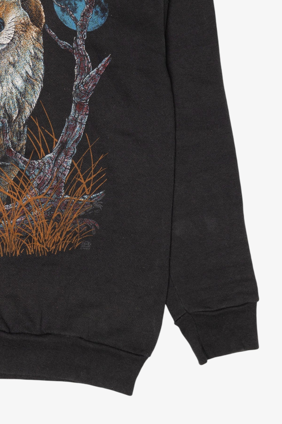 Vintage Black Tultex Wolf Sweatshirt (1990s)