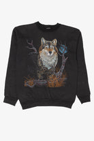 Vintage Black Tultex Wolf Sweatshirt (1990s)