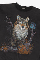 Vintage Black Tultex Wolf Sweatshirt (1990s)