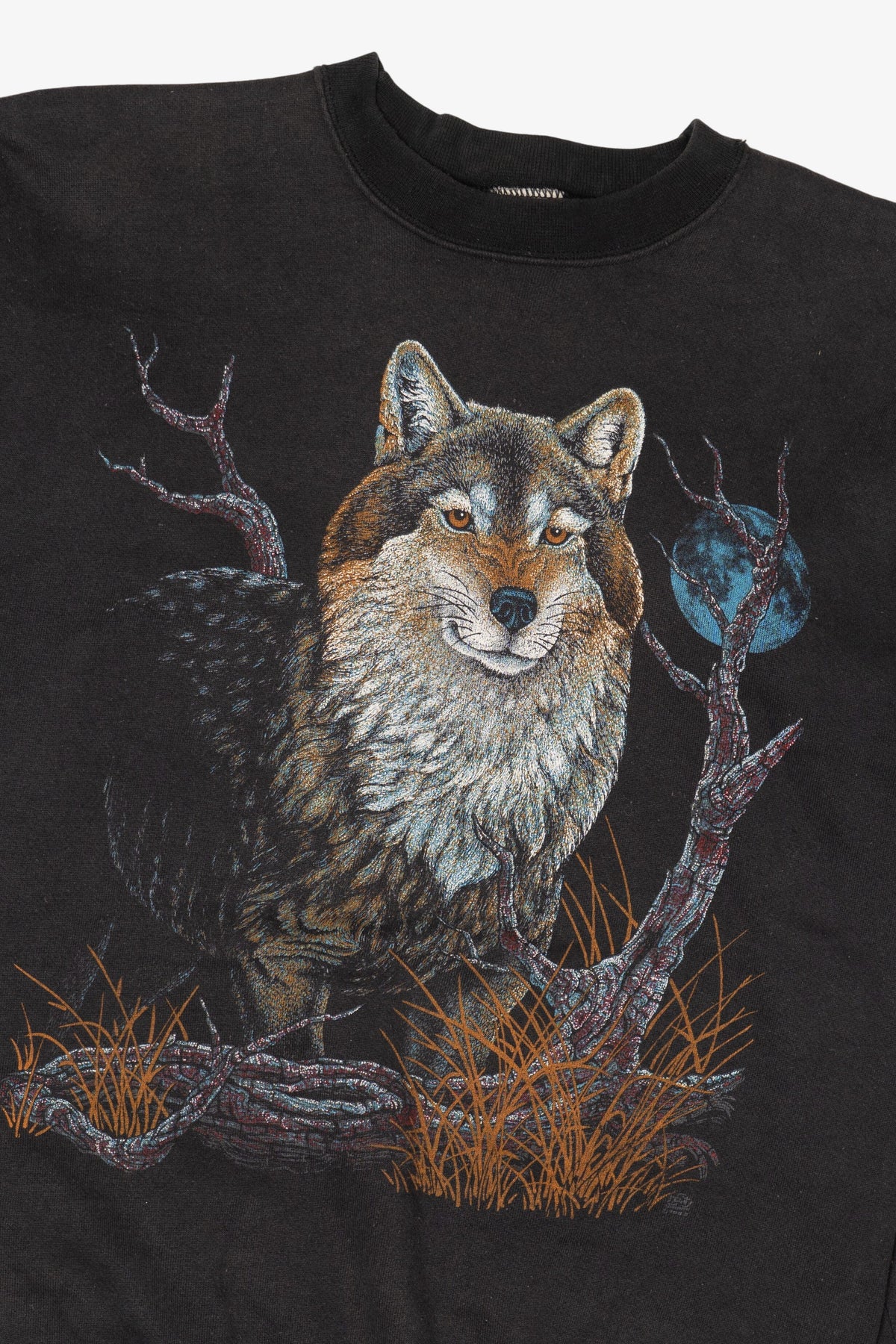 Vintage Black Tultex Wolf Sweatshirt (1990s)
