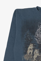 Vintage Embroidered Blue Wolves Sweatshirt (1990s)