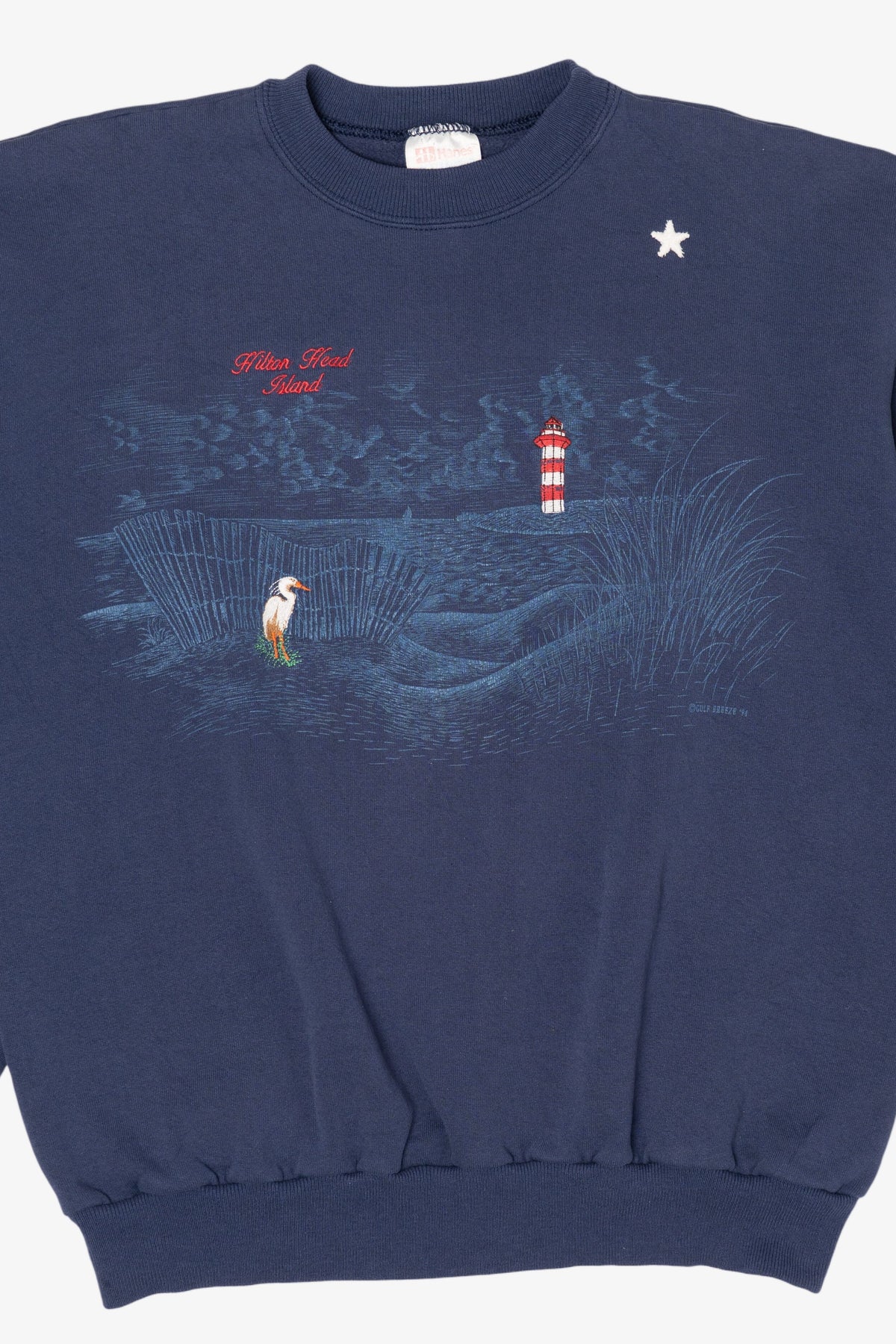 Vintage Embroidered Navy Blue Hilton Head Island Sweatshirt (1990s)