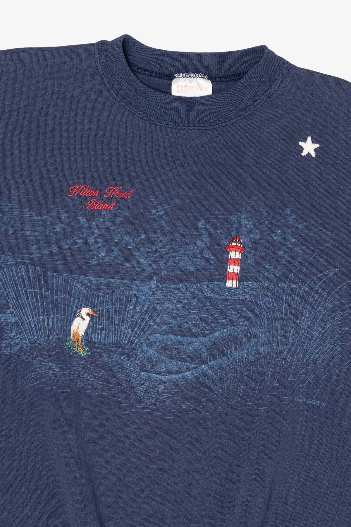 Vintage Embroidered Navy Blue Hilton Head Island Sweatshirt (1990s)