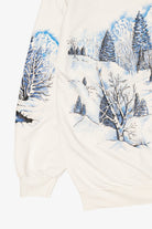 Vintage Embossed Winter Cabin Landscape Sweatshirt (1980s)