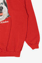 Vintage Red Alaska Husky Raglan Sweatshirt (1980s)