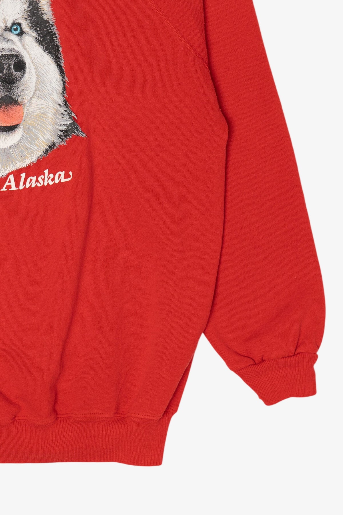 Vintage Red Alaska Husky Raglan Sweatshirt (1980s)