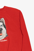 Vintage Red Alaska Husky Raglan Sweatshirt (1980s)