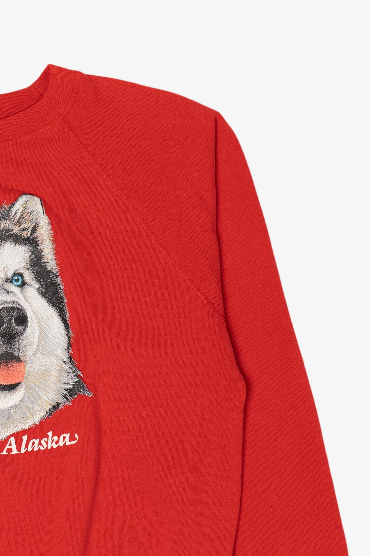 Vintage Red Alaska Husky Raglan Sweatshirt (1980s)