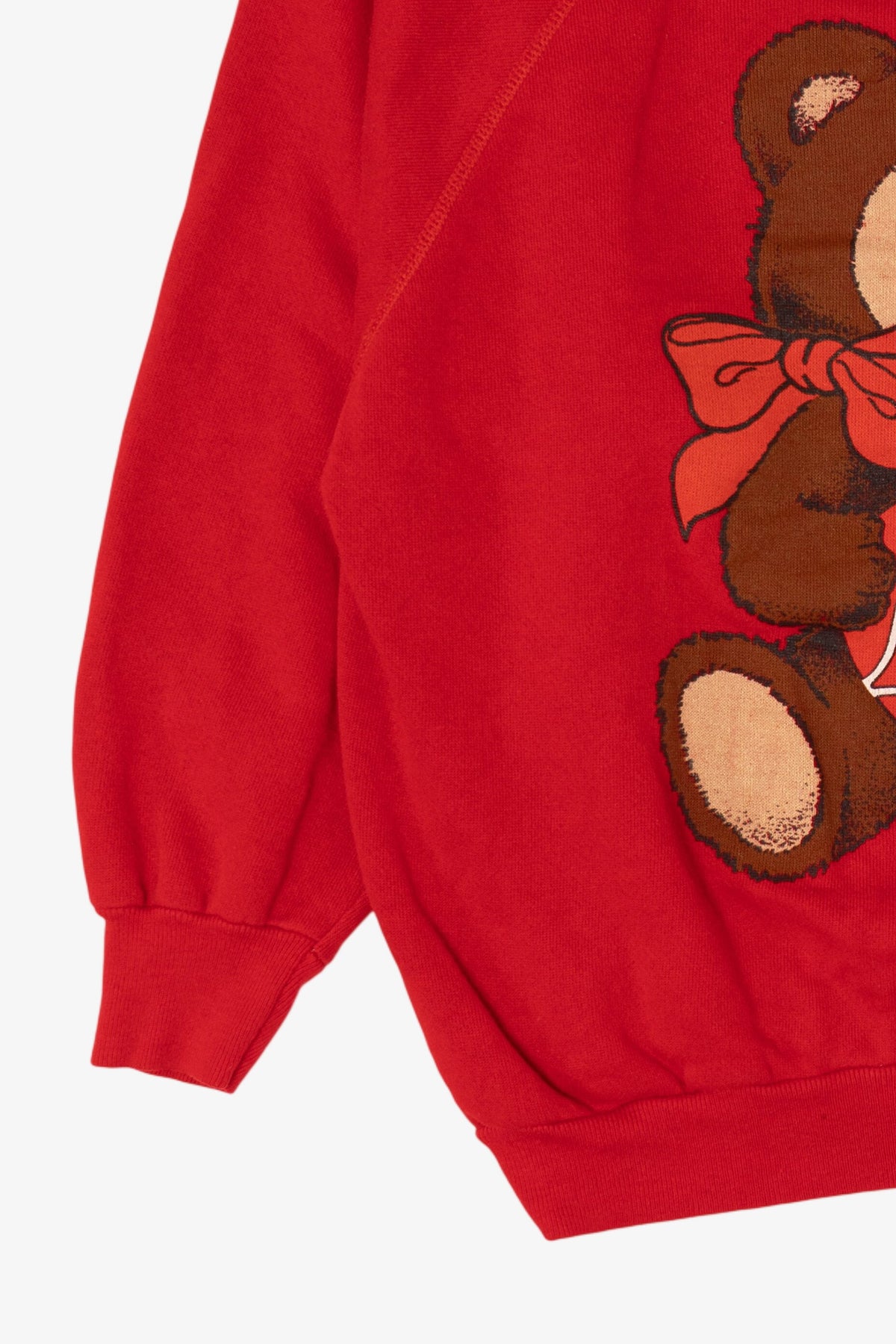 Vintage Red "I Am Loved" Teddy Bear Raglan Sweatshirt (1980s)