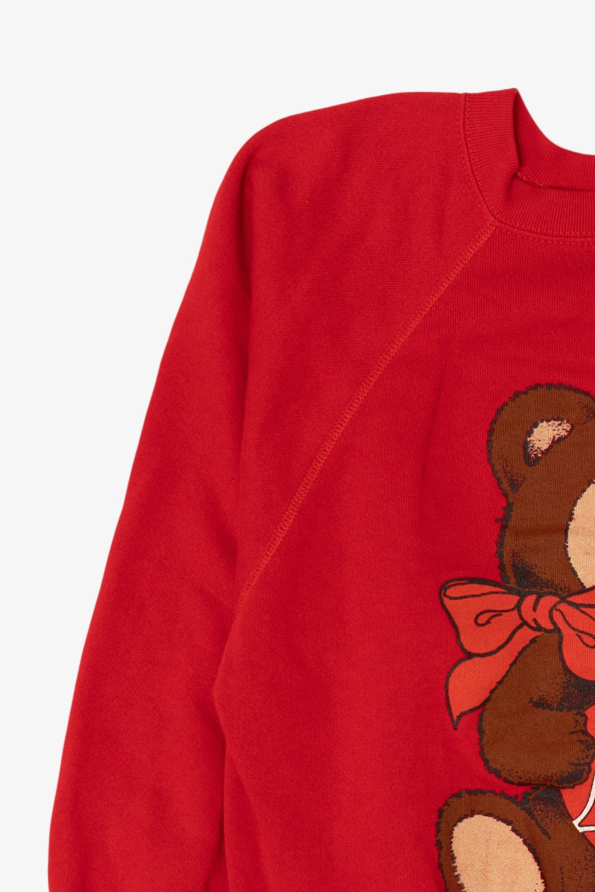 Vintage Red "I Am Loved" Teddy Bear Raglan Sweatshirt (1980s)