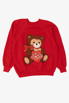 Vintage Red "I Am Loved" Teddy Bear Raglan Sweatshirt (1980s)