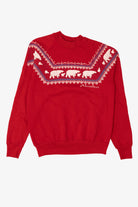 Vintage Red "Alaska" Embossed Polar Bears Raglan Sweatshirt (1980s)