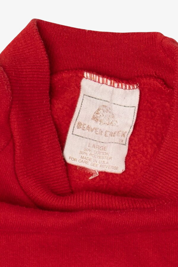 Vintage Red "Alaska" Embossed Polar Bears Raglan Sweatshirt (1980s)