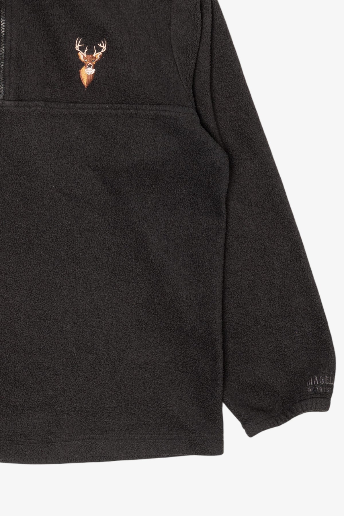 Vintage Magellan Sportswear Embroidered Deer Buck Quarter Zip Sweatshirt (1990s)