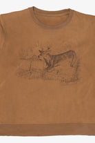 Vintage Distressed Deer Buck Brown Sweatshirt (2000s)