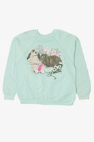 Vintage Bunnies With Flowers Tultex Raglan Sweatshirt (1990s)