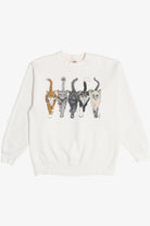 Vintage Cat Crew Front/Back Print Sweatshirt (1990s)