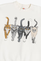 Vintage Cat Crew Front/Back Print Sweatshirt (1990s)