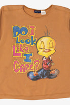 Vintage Distressed Looney Tunes Tweety "Do I Look Like I Care?" Sweatshirt (1990s)