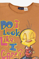 Vintage Distressed Looney Tunes Tweety "Do I Look Like I Care?" Sweatshirt (1990s)