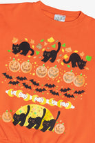 Vintage Black Cats, Bats & Pumpkins Halloween Sweatshirt (1990s)