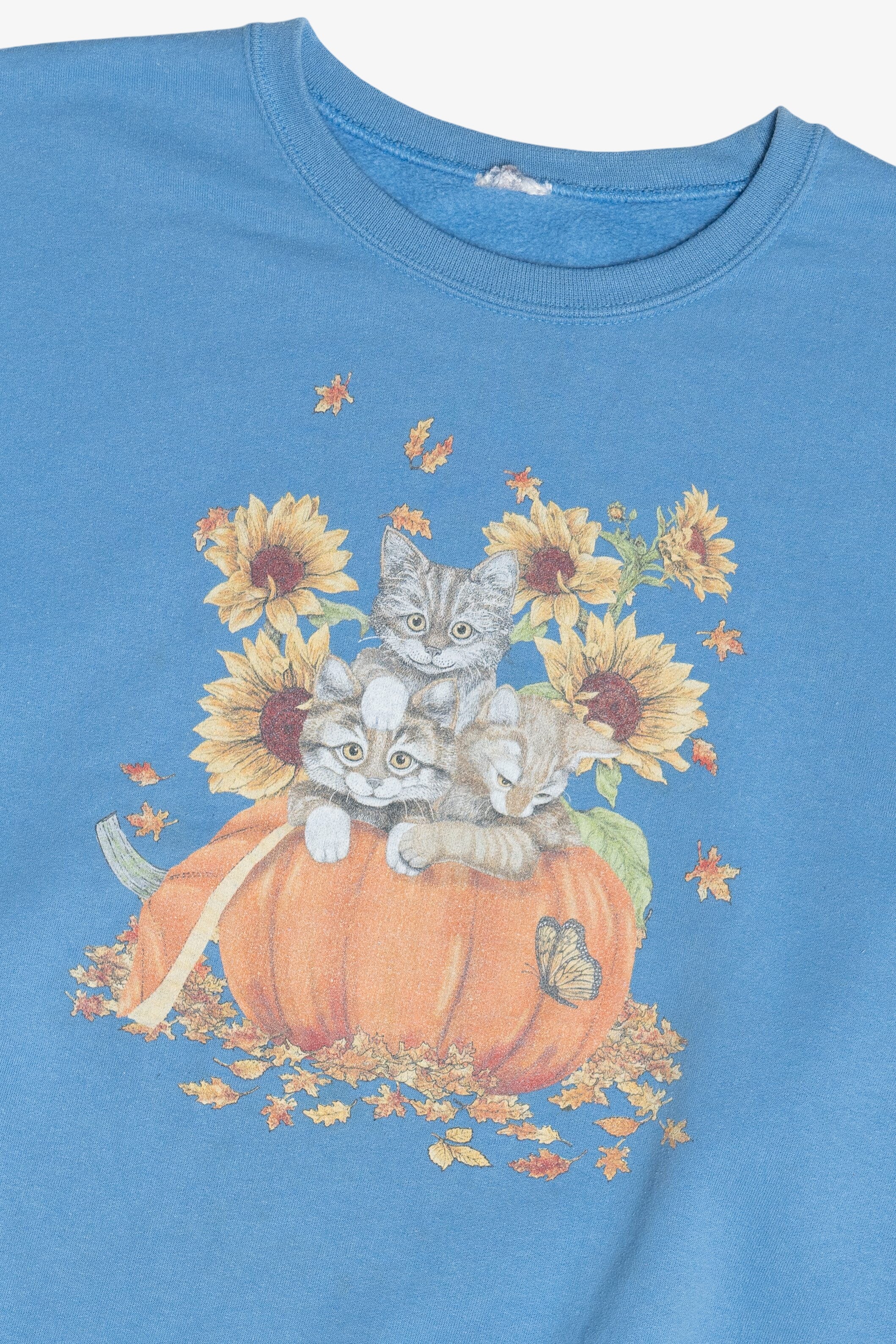 Vintage Cats In A Pumpkin Fall Harvest Sweatshirt (1990s)