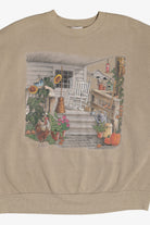 Vintage Fall Harvest Cottage Porch Sweatshirt (2000s)
